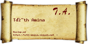 Tóth Amina névjegykártya